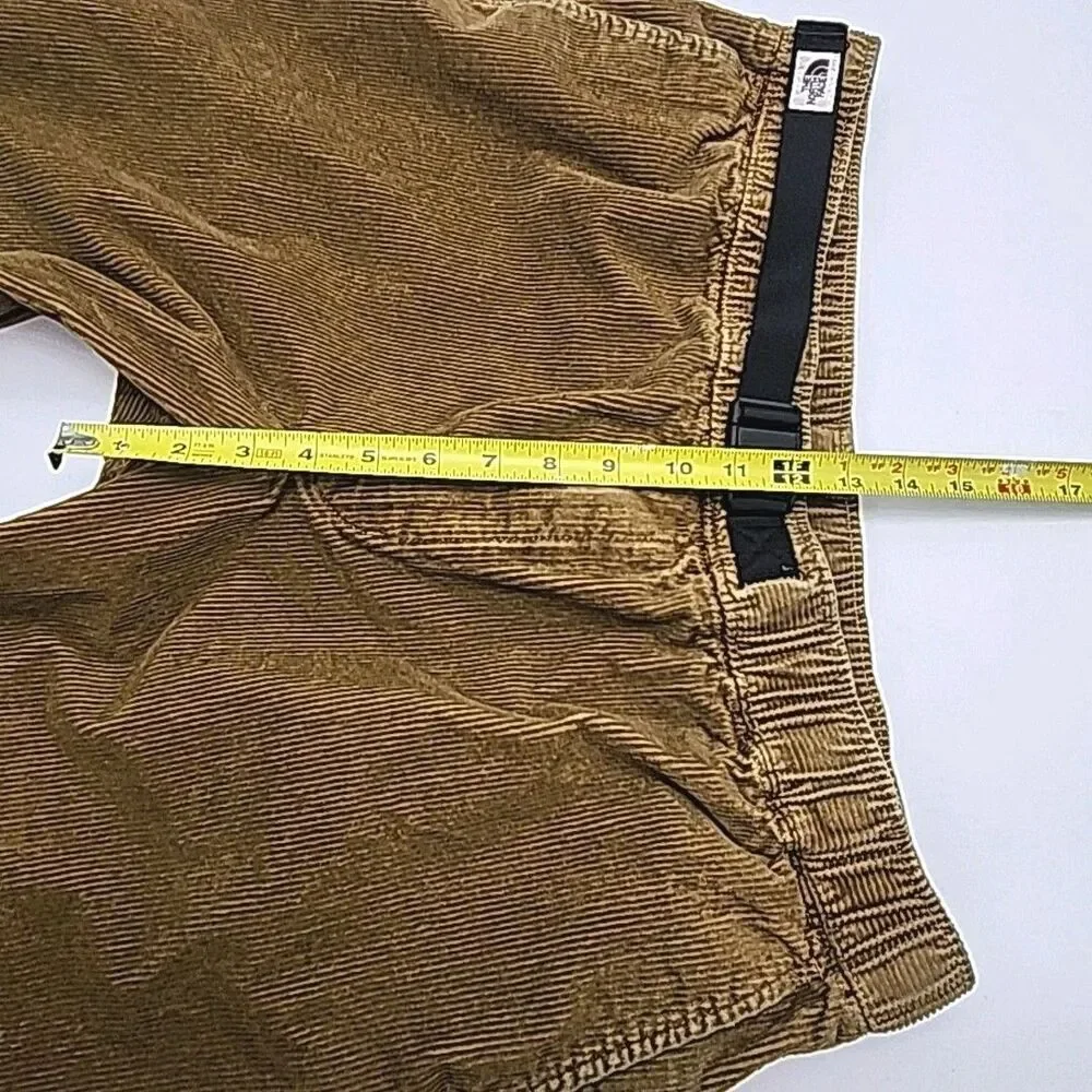 North Face Pants Cord Cordurory Size XL Brown Elastic Waist Pull-On Mens 36 x 29